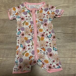 Little One Shop Bamboo Pajamas - Pink and Orange